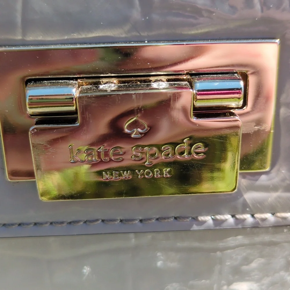 Kate Spade Doris Knightsbridge Grey Crocodile Emboss Leather Crossbody Satchel - Picture 3 of 14